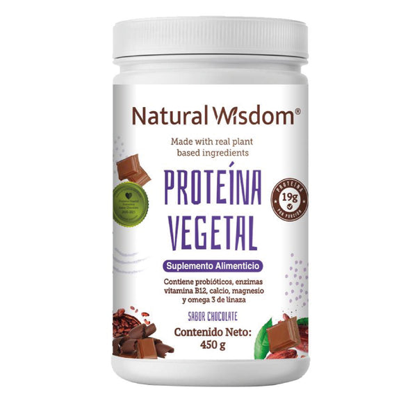 Proteína Vegetal Probiótica Chocolate 450g. - NATURAL WISDOM