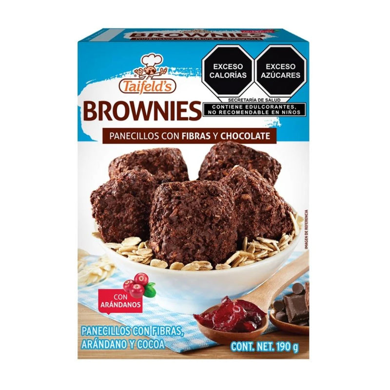Brownies Panecillos con fibra y chocolate 190 g - TAIFELDS