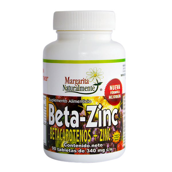 Beta - Zinc. Betacaroteno + Zinc. Margarita Naturalmente. 90 tabs