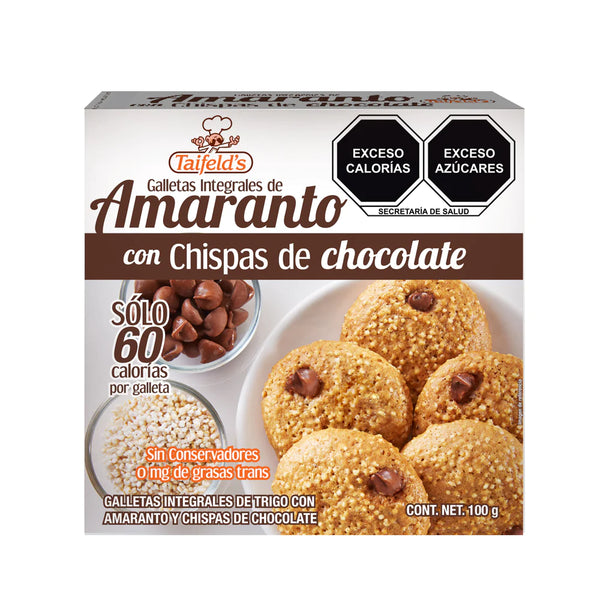Galleta de Amaranto con Chispas de Chocolate 100 gr. - TAIFELD´S