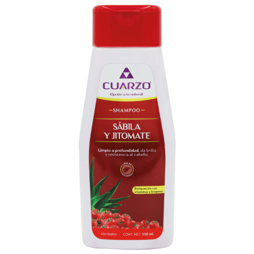 Shampoo sábila y jitomate 550ml - Cuarzo Cosmetic's