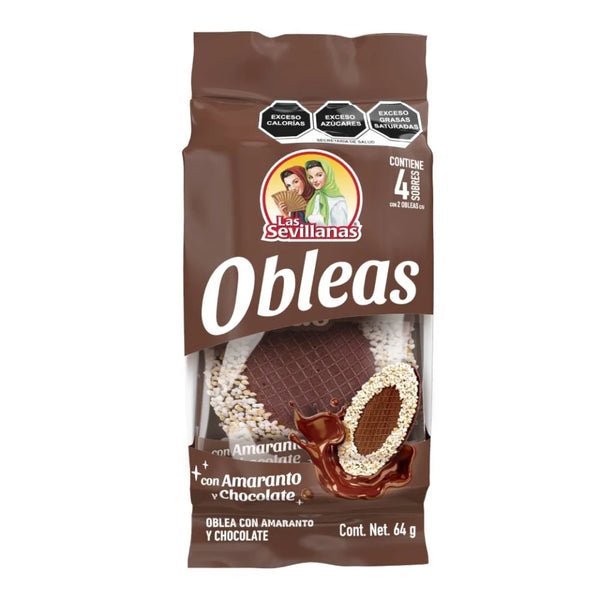 Obleas con Amaranto y Chocolote 64 g - las sevillanas